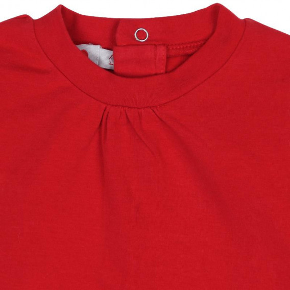 Bluză din bumbac cu mânecă lungă roșie pentru fete Boboli 290 3