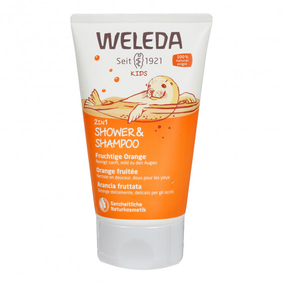 Gel de duș și șampon cu portocale pentru copii, 150 ml WELEDA 290997 
