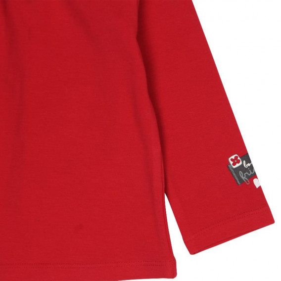Bluză din bumbac cu mânecă lungă roșie pentru fete Boboli 291 4