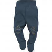 Pantaloni din bumbac cu botoșei, cu aplicație, albaștri Pinokio 291175 