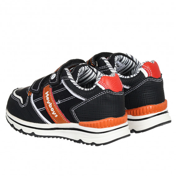 Pantofi sport Star cu accente portocalii, negri Star 291214 2