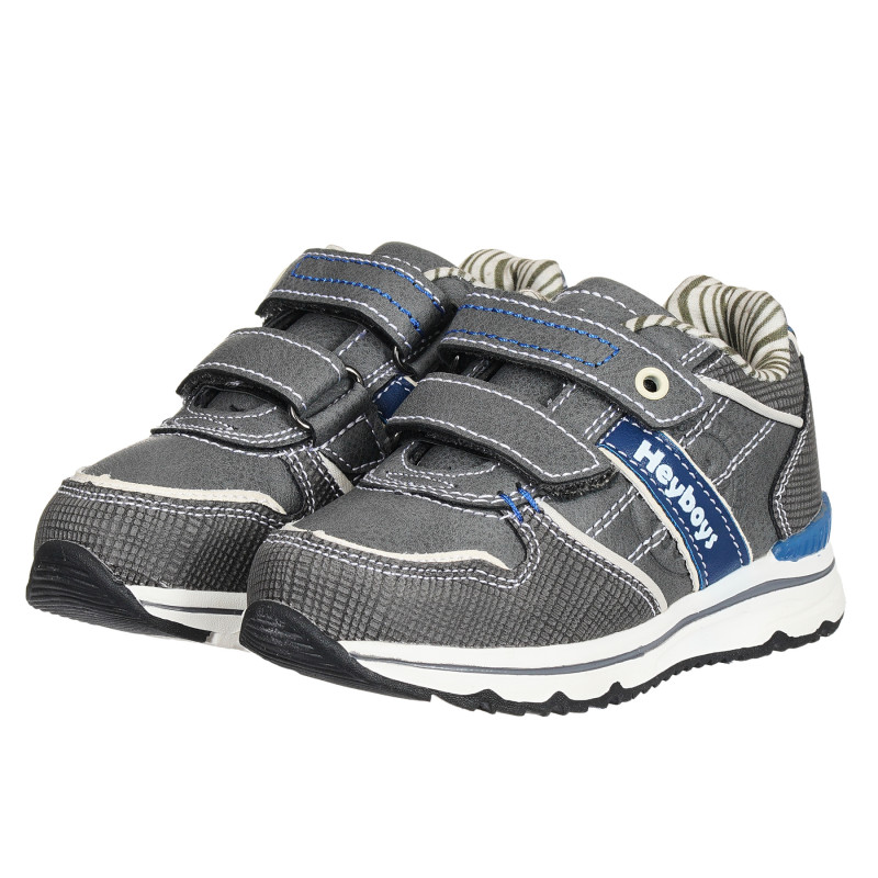 Pantofi sport Star și accente albastre, gri inchis  291216