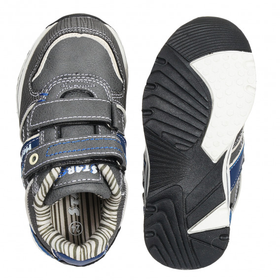 Pantofi sport Star și accente albastre, gri inchis Star 291218 3