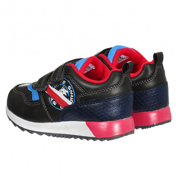 Pantofi sport cu stea și accente albastre și roșii, negri Star 291235 2
