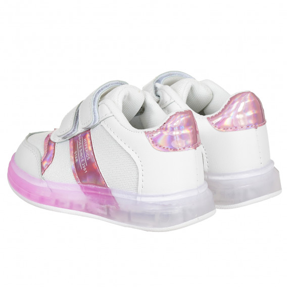 Pantofi sport albi Star cu accente roz Star 291300 2