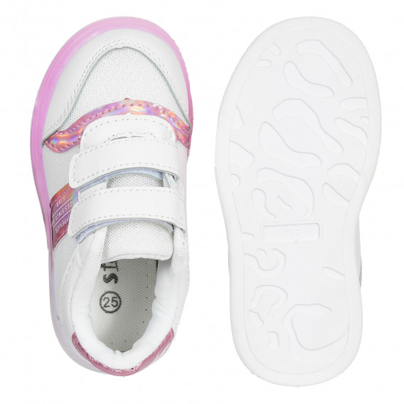 Pantofi sport albi Star cu accente roz Star 291301 3