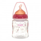 Sticlă din polipropilenă de culoare roz, First Choice, cu tetină debit mediu pentru 0-6 luni, 150 ml. NUK 291330 3