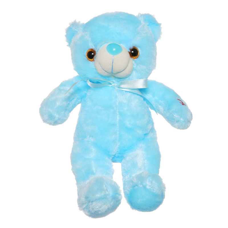 Ursuleț albastru cu lumini LED, 25 cm.   291346