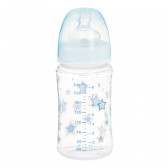 Flacon nou-născut din polipropilenă cu tetină din silicon 3-6 luni Flux mediu și imagine de steluțe, 240 ml Canpol 291504 6