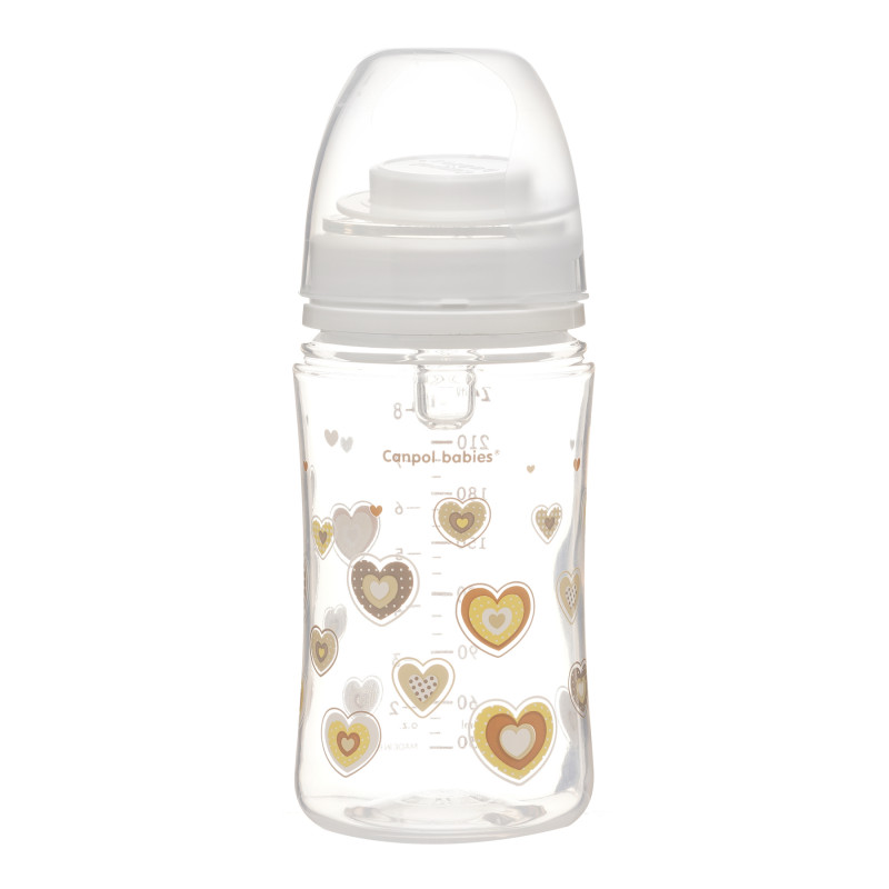 Sticlă din polipropilenă cu supapă pentru nou-născuți și tetină debit mediu 3-6 luni, 240 ml  291534