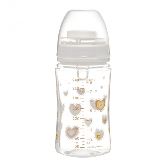 Sticlă din polipropilenă cu supapă pentru nou-născuți și tetină debit mediu 3-6 luni, 240 ml Canpol 291535 2