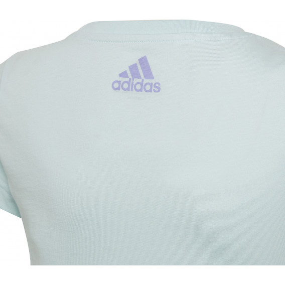 Bluză cu mâneci scurte cu logo colorat, verde Adidas 292216 4