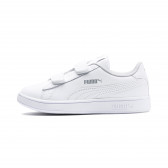 Pantofi sport Puma Smash V2 din piele cu sigla brandului, albi Puma 292242 