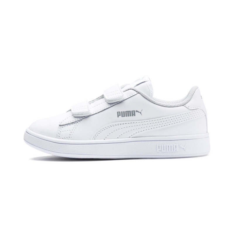 Pantofi sport Puma Smash V2 din piele cu sigla brandului, albi  292242