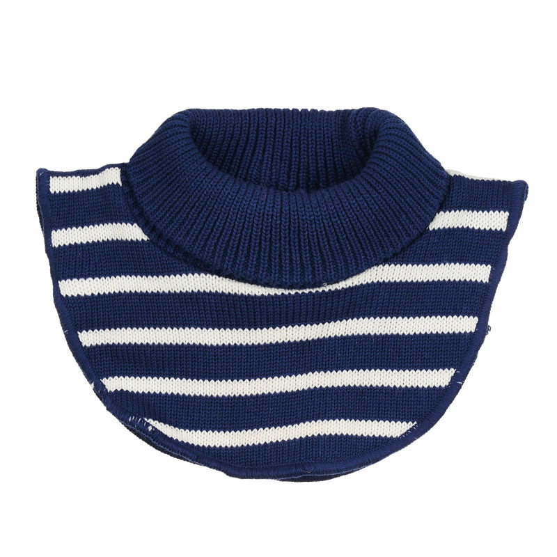 Fular-guler tricotat cu dungi, albastru  292432