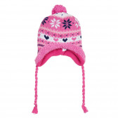 Căciulă tricotată cu imprimeu figural și pompon, roz Cool club 292466 