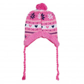 Căciulă tricotată cu imprimeu figural și pompon, roz Cool club 292469 4
