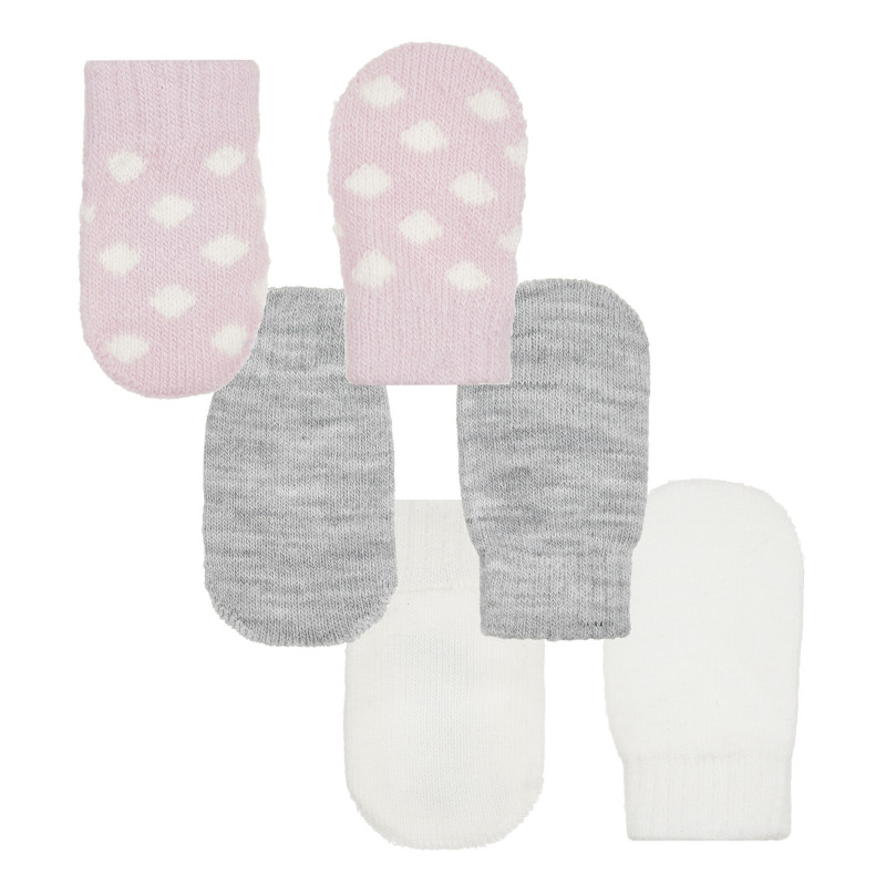 Set de trei perechi de mănuși pentru bebeluși, multicolore.  292470