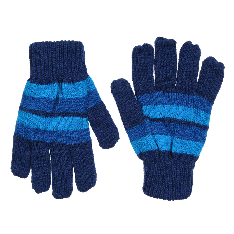 Mănuși tricotate cu dungi albastre  292480