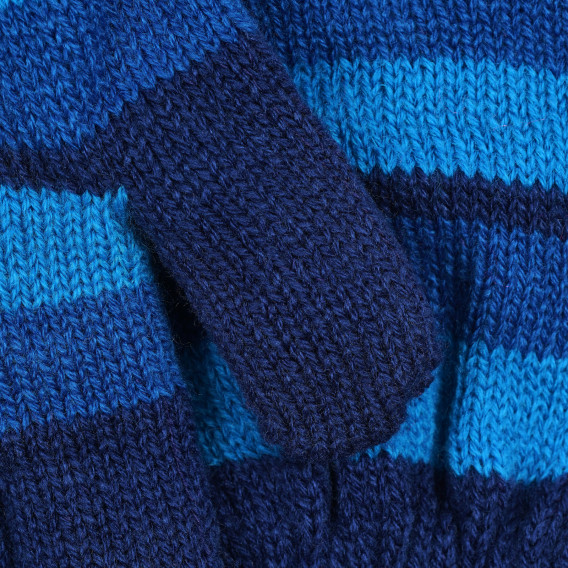 Mănuși tricotate cu dungi albastre Cool club 292481 2