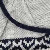 Căciulă de iarnă tricotată cu puf și imprimeu figural, gri  292531 3