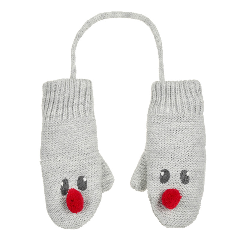 Mănuși tricotate cu aplicație, gri  292542