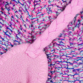 Căciulă de iarnă tricotată cu pompoane și șnururi colorate, roz Cool club 292652 3