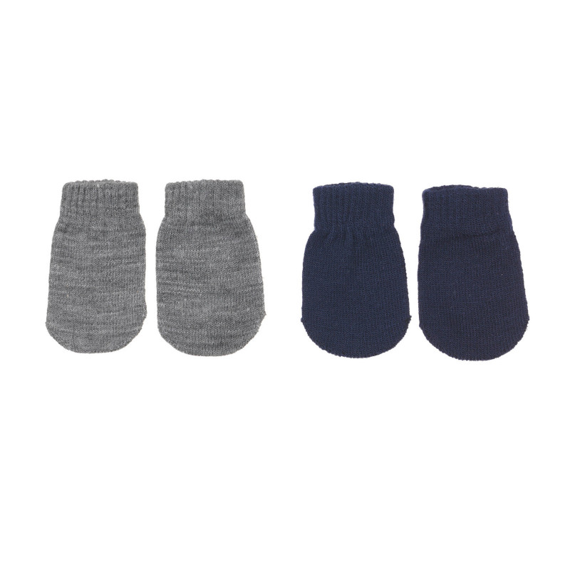 Set de două perechi de mănuși pentru bebeluși, gri și albastru  292790