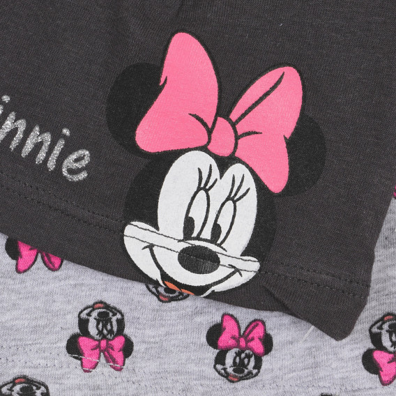 Două căciuli din bumbac cu imprimeu Minnie Mouse, gri Cool club 292844 3