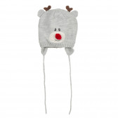 Căciulă tricotată cu motive de iarnă „Rudolph”, gri Cool club 292882 