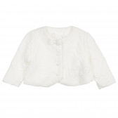 Jachetă de bumbac cu fundiță pentru bebeluși, albă Cool club 292934 