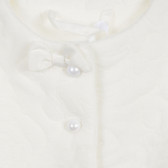 Jachetă de bumbac cu fundiță pentru bebeluși, albă Cool club 292935 2