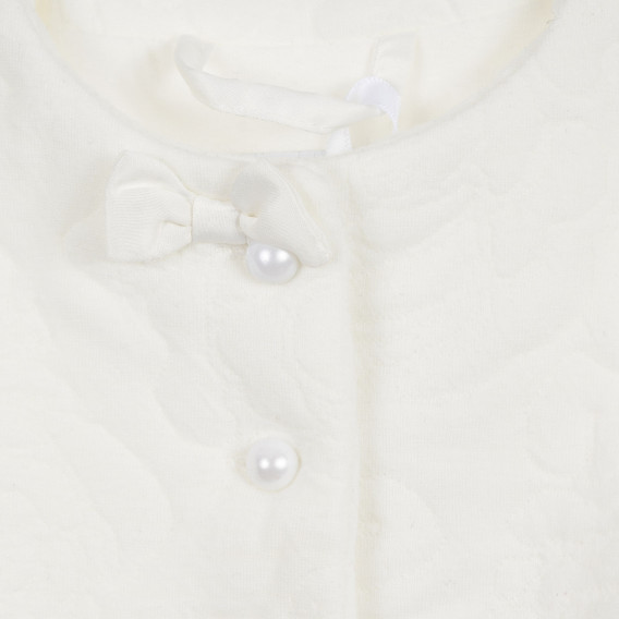 Jachetă de bumbac cu fundiță pentru bebeluși, albă Cool club 292935 2