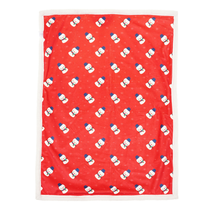 Pătură de puf cu imprimeu de Crăciun, roșie  293314