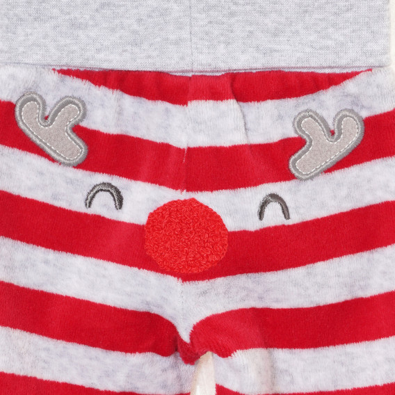 Pantaloni cu botoși cu cerb pentru bebeluși, roșii Cool club 293325 3
