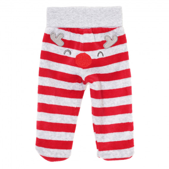 Pantaloni cu botoși cu cerb pentru bebeluși, roșii Cool club 293326 4