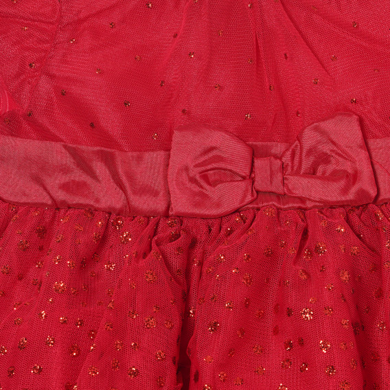 Rochie elegantă pentru bebeluși cu dantelă și panglică în talie, roșie Cool club 293348 2
