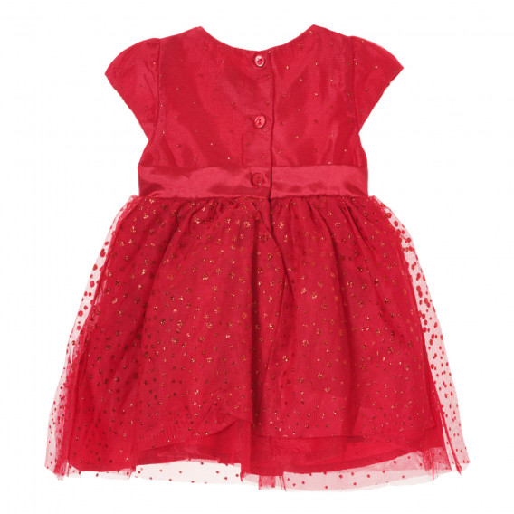 Rochie elegantă pentru bebeluși cu dantelă și panglică în talie, roșie Cool club 293349 3
