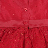 Rochie elegantă pentru bebeluși cu dantelă și panglică în talie, roșie Cool club 293350 4