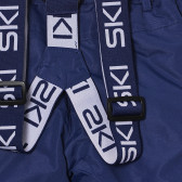 Pantaloni de schi cu bretele și margine gri, albastru Cool club 293357 3