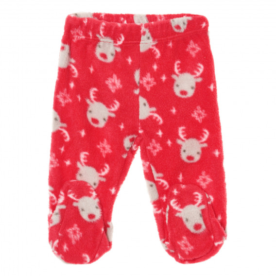 Set de pantaloni și body cu model de ren de Crăciun pentru bebeluși, roșu și alb Cool club 293403 6