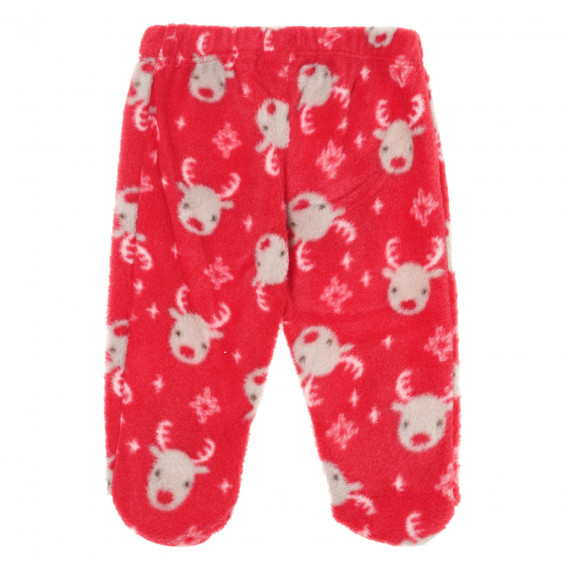 Set de pantaloni și body cu model de ren de Crăciun pentru bebeluși, roșu și alb Cool club 293404 7