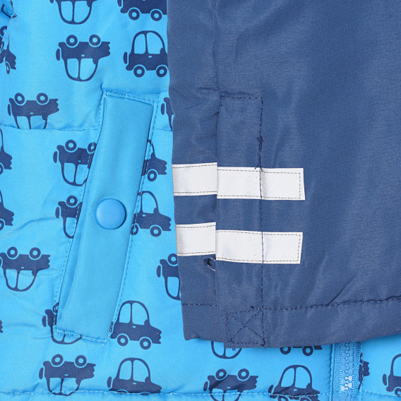 Costum de schi din două piese, cu imprimeu mașină, pentru bebeluși, albastru Cool club 293429 3