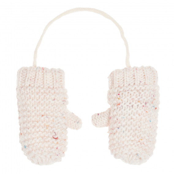 Mănuși tricotate cu detalii colorate, pentru bebeluși, bej Cool club 293582 