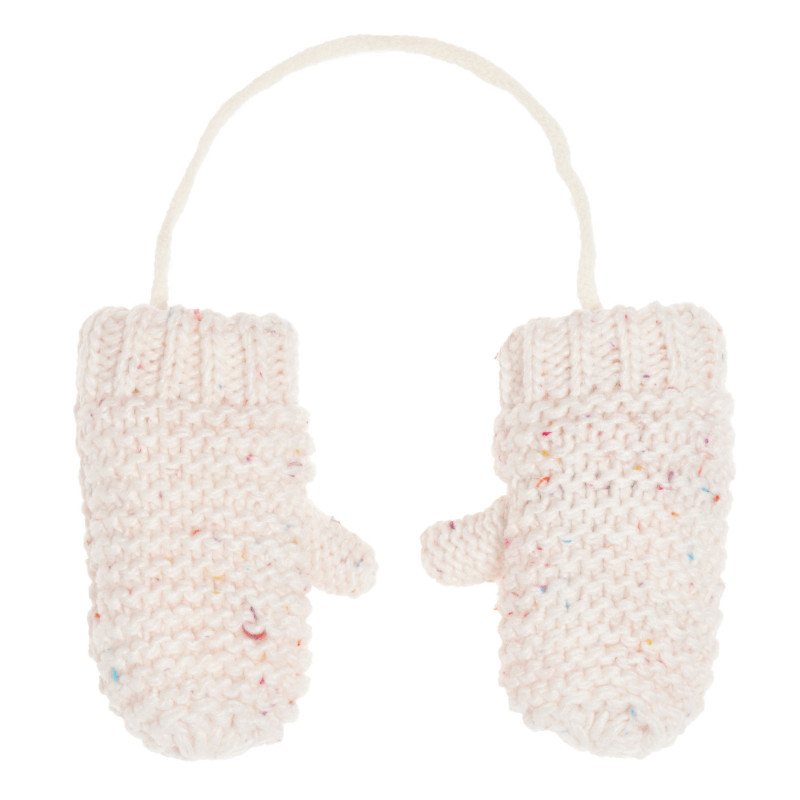 Mănuși tricotate cu detalii colorate, pentru bebeluși, bej  293582