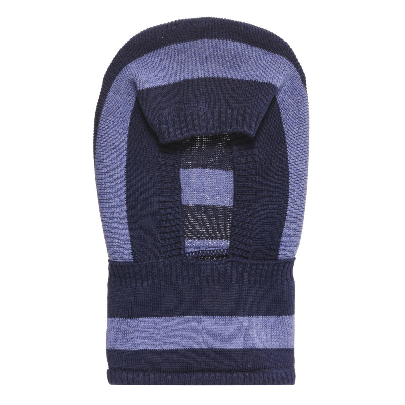 Căciulă-cagulă cu dungi subțiri tricotate, albastră  293657