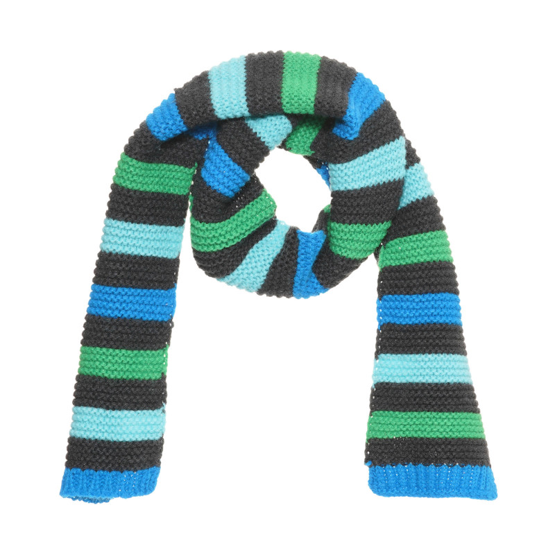 Eșarfă tricotată cu dungi multicolore.  293693