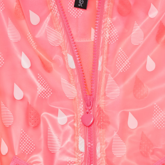 Geacă de ploaie subțire cu căptușeală și imprimeu picături, roz Cool club 293789 3