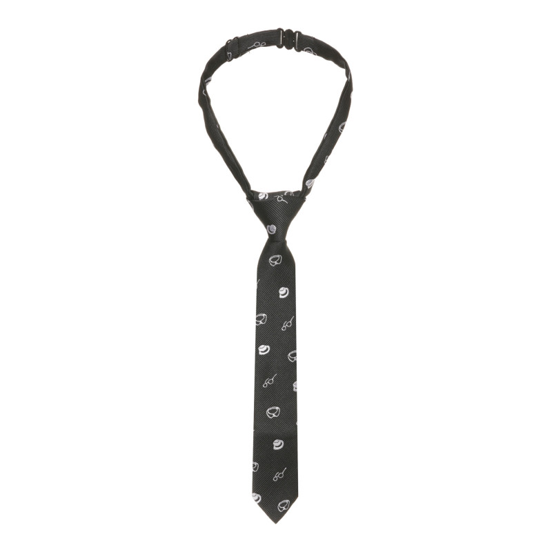 Cravată cu imprimeu figural, neagră  293795