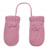 Mănuși tricotate cu o panglică pentru fete, violet Cool club 294689 